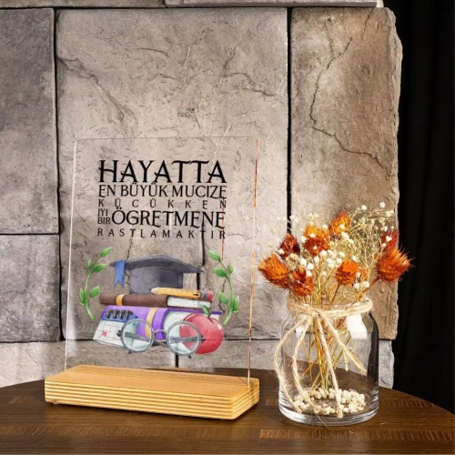 Öğretmenler Gününe Özel Masa Üstü Pleksi Hediye