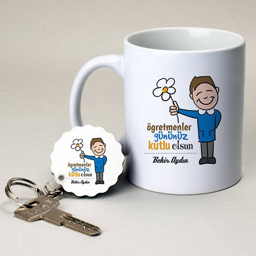 Öğretmene Hediye Kupa ve Anahtarlık