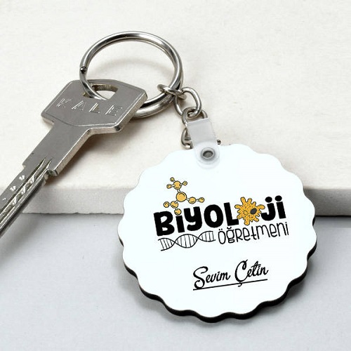 Biyoloji Öğretmenine Hediye Papatya Anahtarlık
