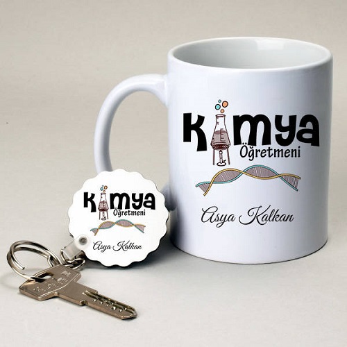 Kimya Öğretmenine Hediye Kupa ve Anahtarlık