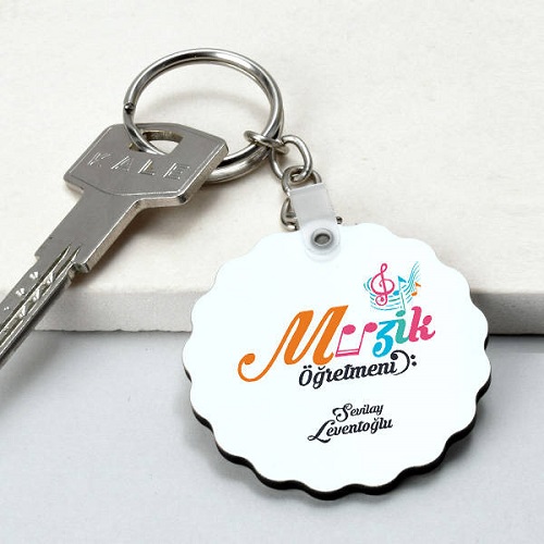 Müzik Öğretmeni İçin Papatya Anahtarlık
