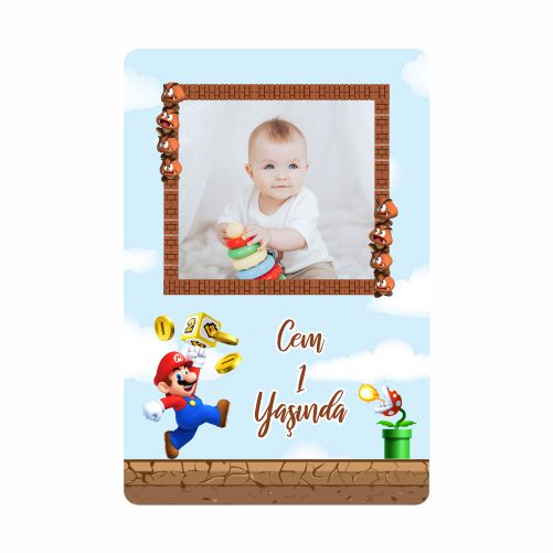 Super Mario Temalı Doğum Günü Afişi