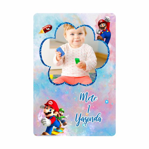 Super Mario Temalı Doğum Günü Magneti  - Tek Tek Paketleme Hediyeli