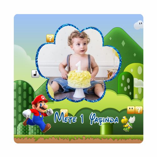 Super Mario Temalı Doğum Günü Magneti - 12 Adet