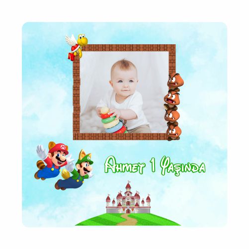 Super Mario Temalı Doğum Günü Magneti - 12 Adet