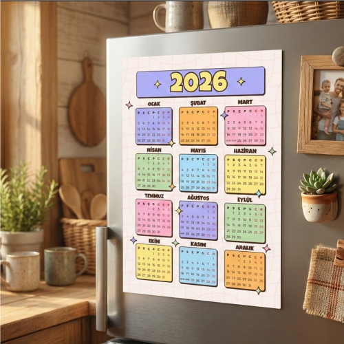 2026 Takvim Magnet (A4 Boyutunda)